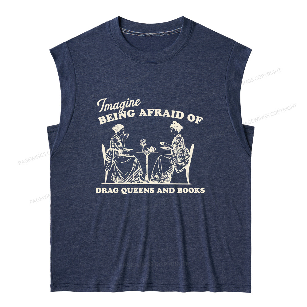 Pagewings Drag Queens 15261 Bookish Women's Heather Tank Top