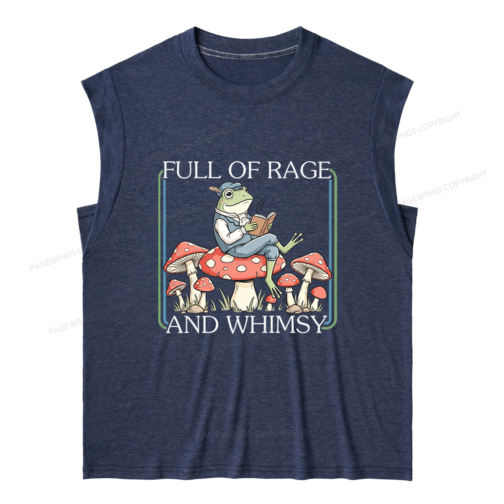 Pagewings Full Of Rage and Whimsy 15482 Bookish Women's Heather Tank Top