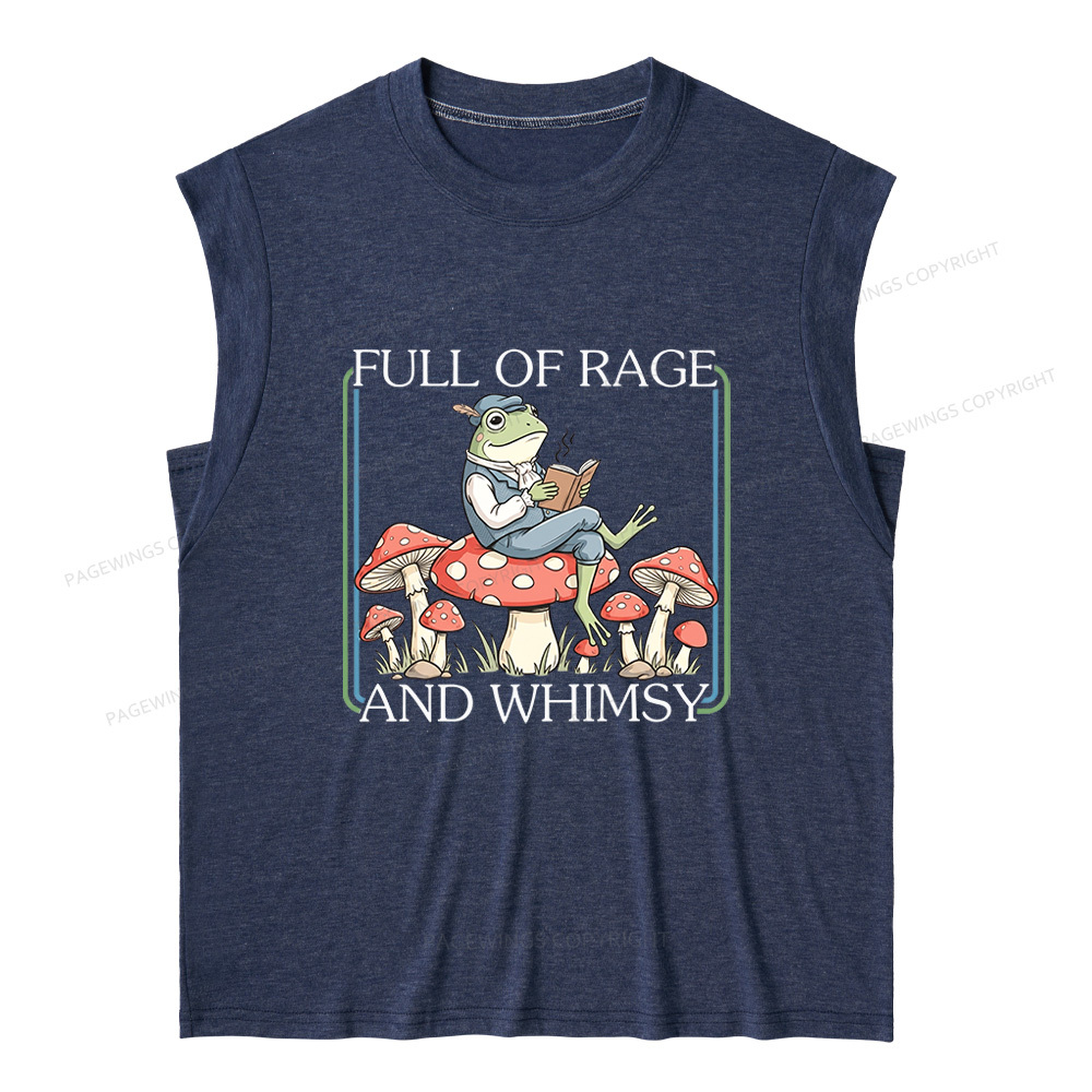 Pagewings Full Of Rage and Whimsy 15482 Bookish Women's Heather Tank Top