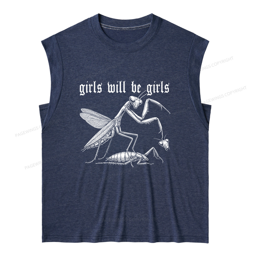 Pagewings Girls Will Be Girls 15526 Bookish Women's Heather Tank Top