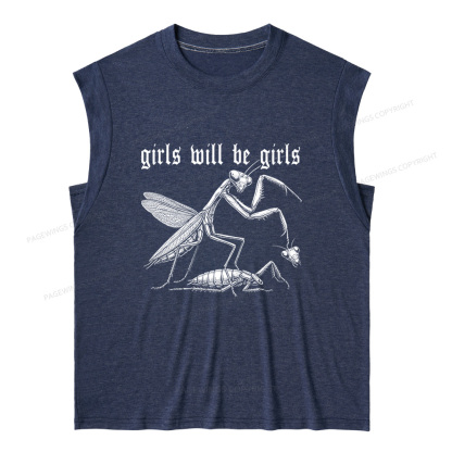 Pagewings Girls Will Be Girls 15526 Bookish Women's Heather Tank Top