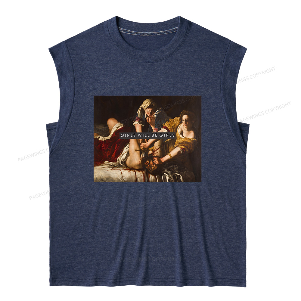 Pagewings Girls Will Be Girls 15600 Bookish Women's Heather Tank Top