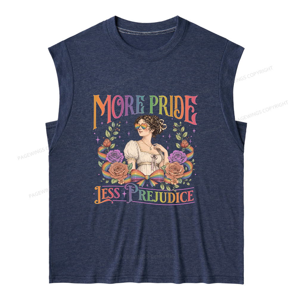 Pagewings More Pride Less Prejudice 15725 Bookish Women's Heather Tank Top