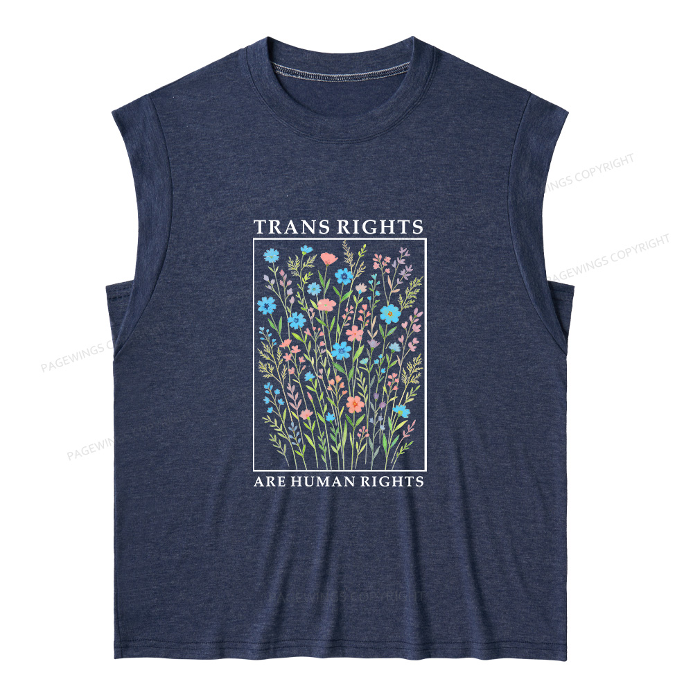 Pagewings Trans Rights Are Human Rights 15266 Bookish Women's Heather Tank Top