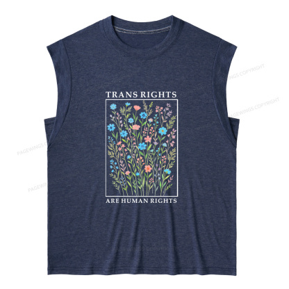 Pagewings Trans Rights Are Human Rights 15266 Bookish Women's Heather Tank Top