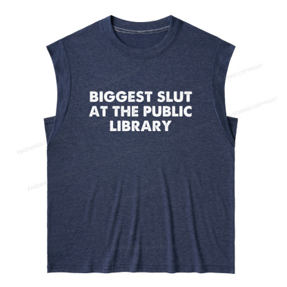 Pagewings Biggest Slut At The Public Library 13016 Bookish Women's Heather Tank Top