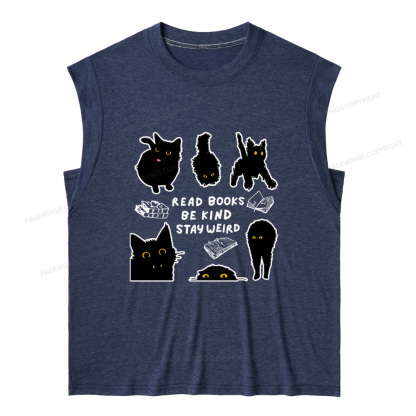 Pagewings Read Books Be Kind Stay Weird 12963 Bookish Women's Heather Tank Top