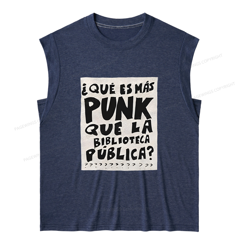 Pagewings What's More Punk Than The Public Library 12662 Bookish Women's Heather Tank Top