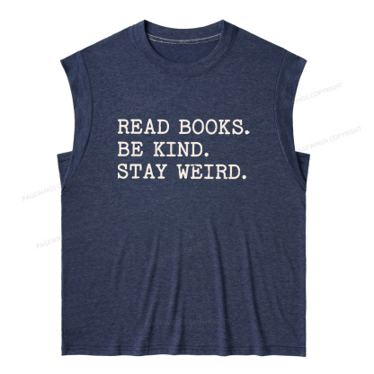 Pagewings Read Books Be Kind Stay Weird 16409 Bookish Women's Heather Tank Top