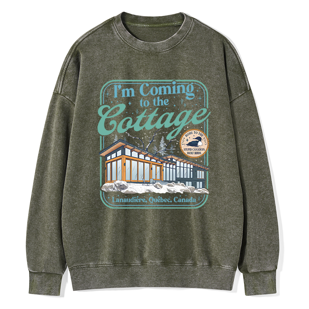 Pagewings I'm Coming to the Cottage Unisex Washed Sweatshirt