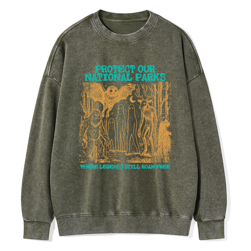 Pagewings Protect Our Parks16403 Read Unisex Washed Sweatshirt