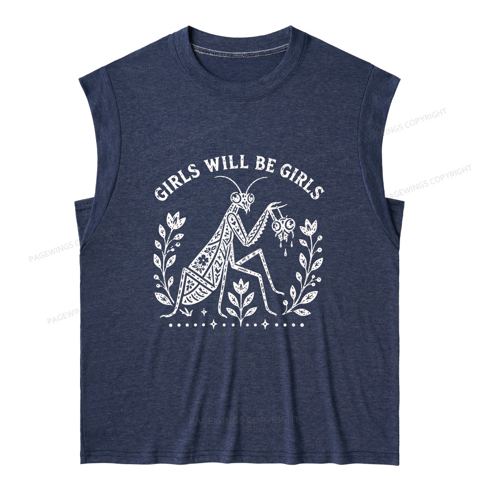 Pagewing Girls Will Be Girls16300 Bookish Women's Heather Tank Top