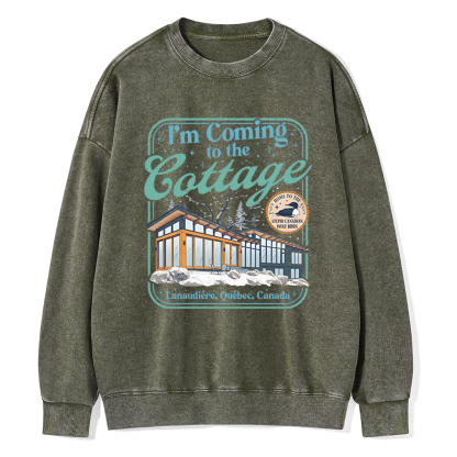Pagewings I'm Coming to the Cottage Unisex Washed Sweatshirt