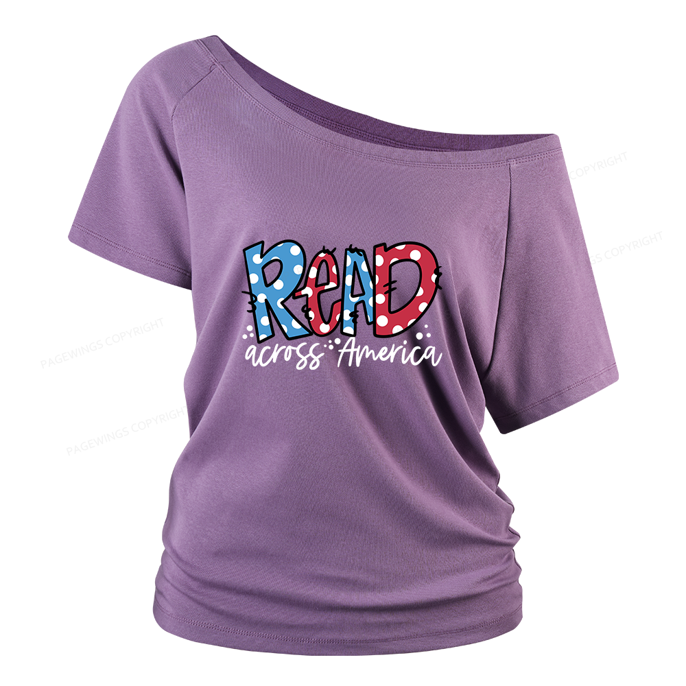 Pagewings Read Across America Women Off Shoulder T-shirts