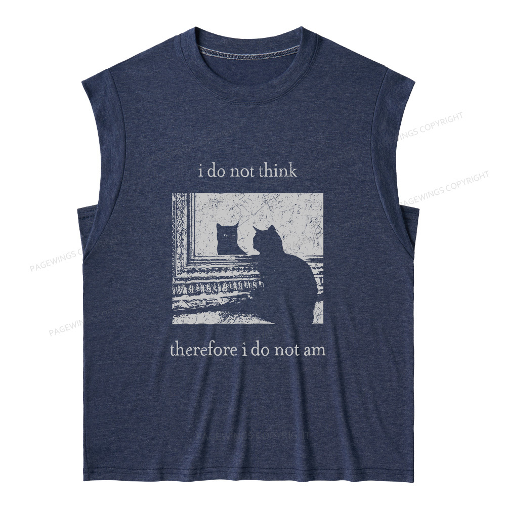 Pagewings I Do Not Think Therefore I Do Not Am13719 Bookish Women's Heather Tank Top