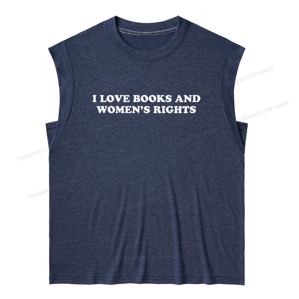 Pagewings I Love Books And Women's Rights14200 Bookish Women's Heather Tank Top