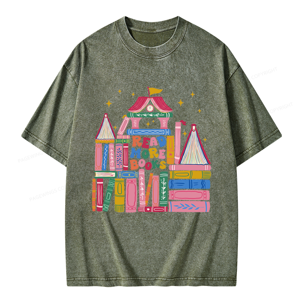 Pagewings Read More Books Unisex Washed T-shirt