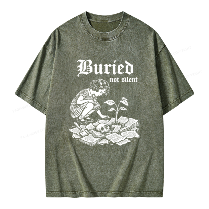 Pagewings Buried Not Silent Unisex Washed T-shirt