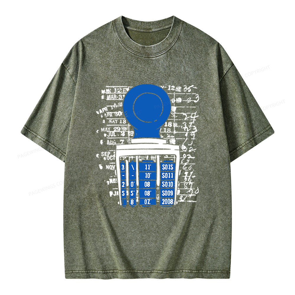 Pagewings Books Library Stamp Unisex Washed T-shirt