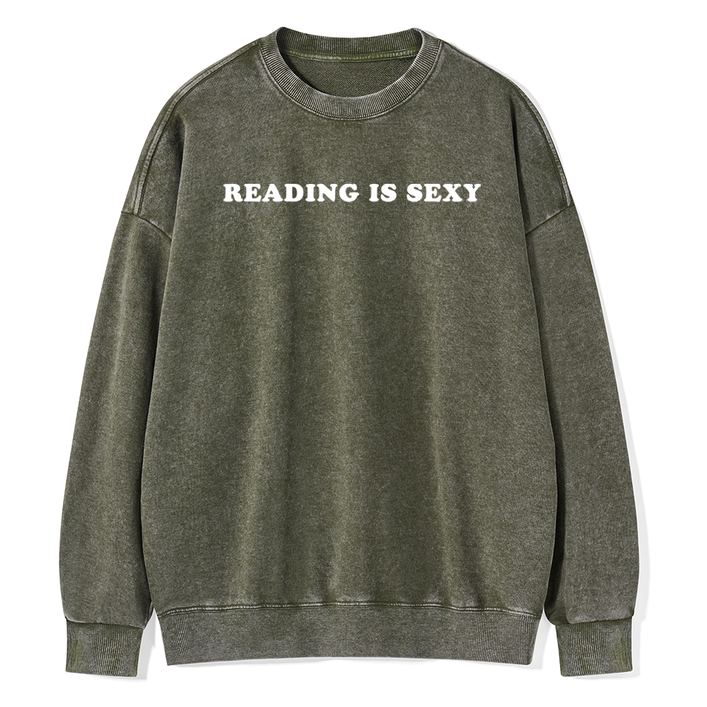 Pagewings Reading Is Sexy Unisex Washed Sweatshirt