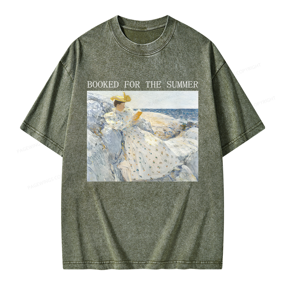 Pagewings Booked for the Summer Unisex Washed T-shirt