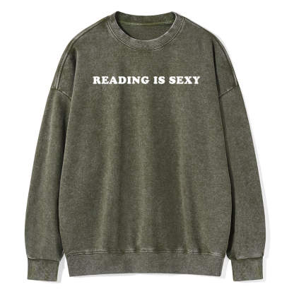 Pagewings Reading Is Sexy Unisex Washed Sweatshirt