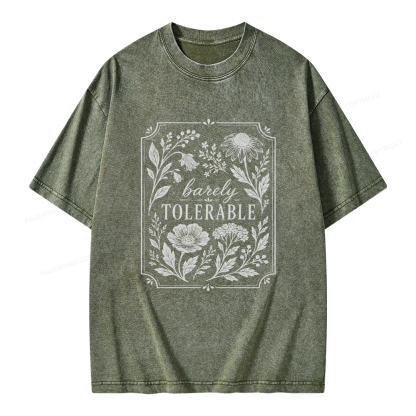 Pagewings Barely Tolerable Unisex Washed T-shirt