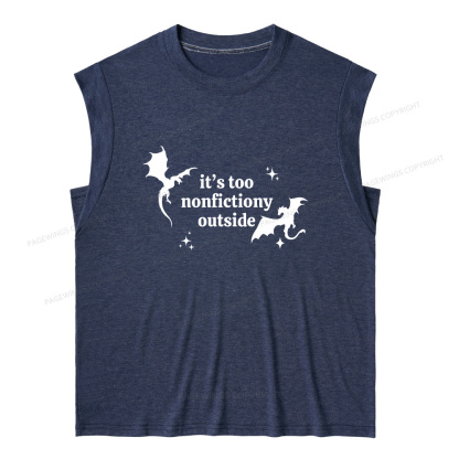 Pagewings It’s Too Nonfictiony Outside13383 Bookish Women's Heather Tank Top