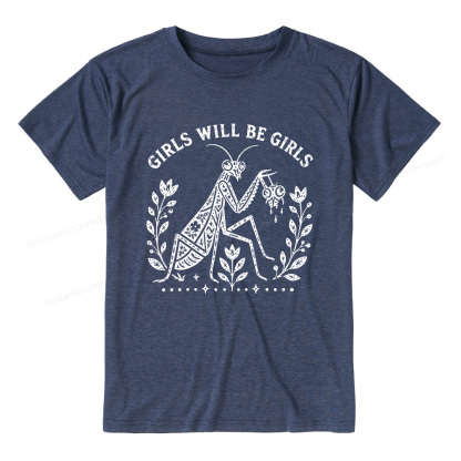 Pagewing Girls Will Be Girls16300 Bookish Unisex Heather T-Shirt