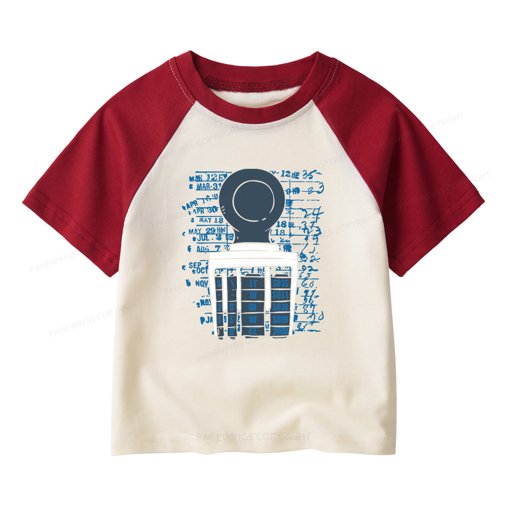 Pagewings Books Library Stamp16436 Kids Raglan T-shirt