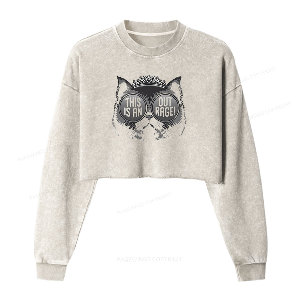 Pagewings Sci Fi 16430 Bookish Washed Crop Sweatshirt