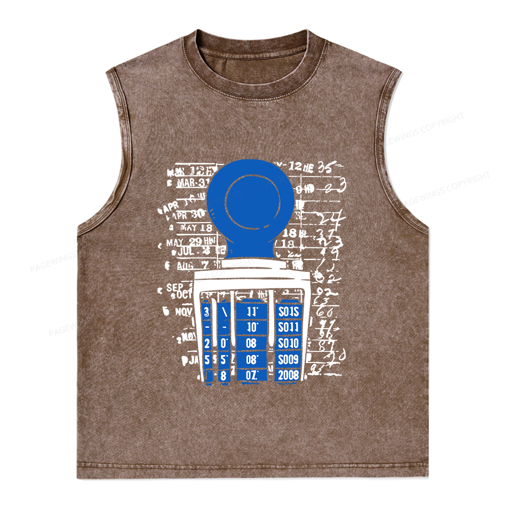 Pagewings Books Library Stamp16436 Bookish Unisex Washed Tank Top