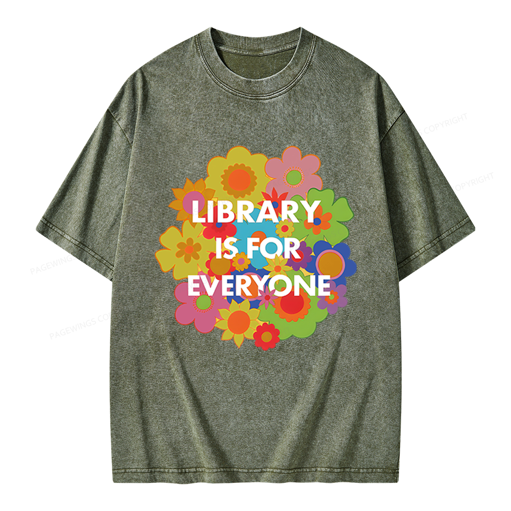 Pagewings Library Is For Everyone Unisex Washed T-shirt