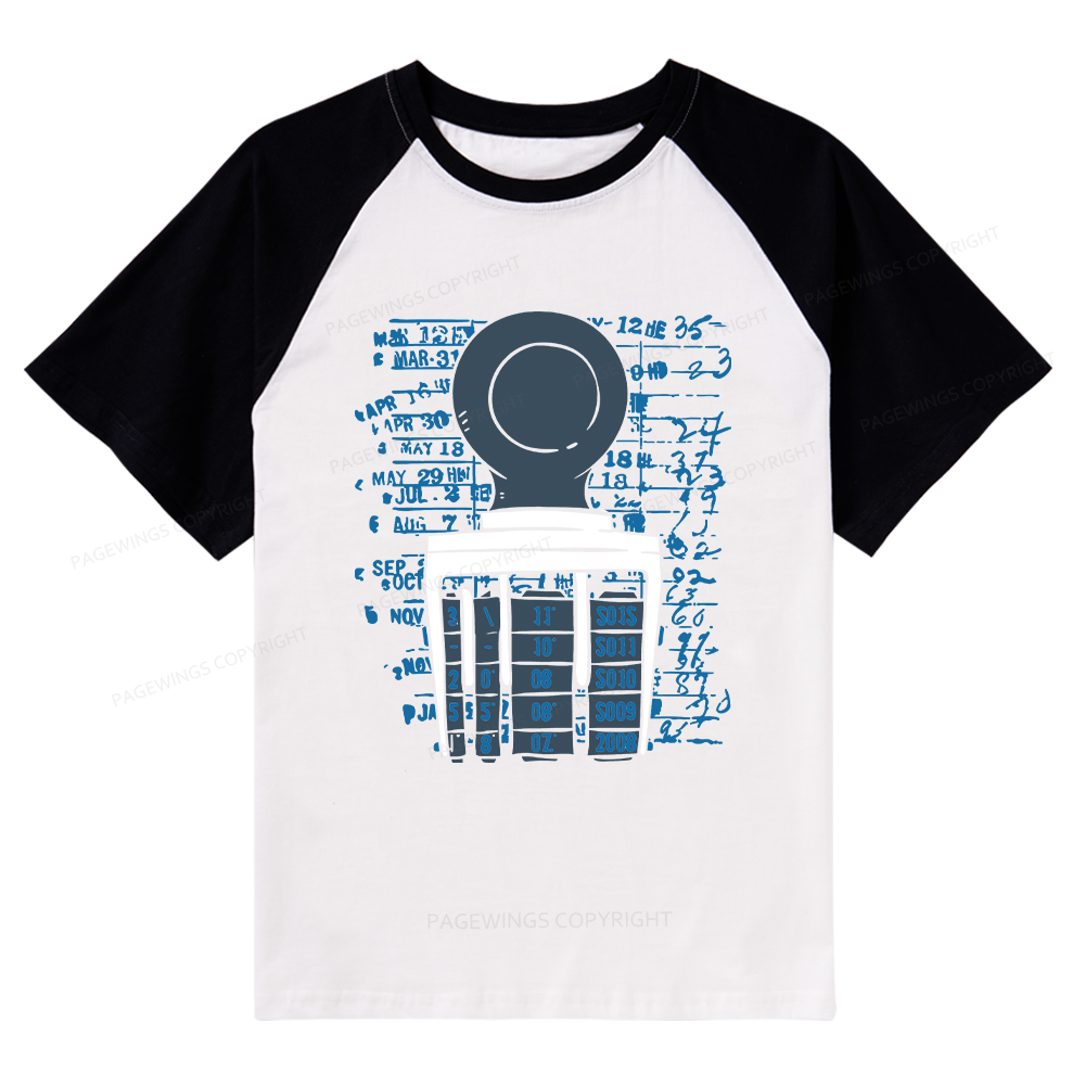 Pagewings Books Library Stamp Bookish Raglan T-shirt