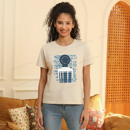 Pagewings Books Library Stamp Bookish Women's Washed T-shirt