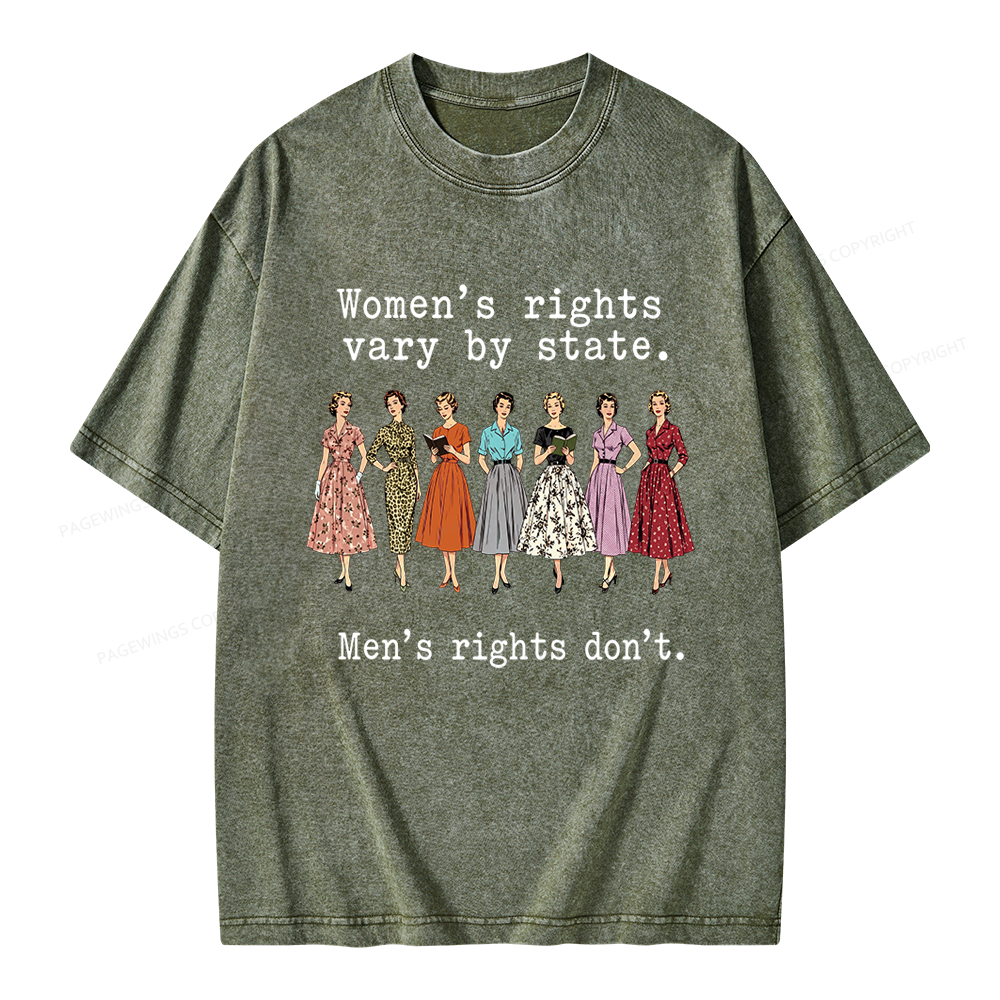 Pagewings Women's Rights Vary By State Unisex Washed T-shirt