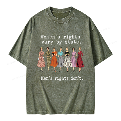 Pagewings Women's Rights Vary By State Unisex Washed T-shirt