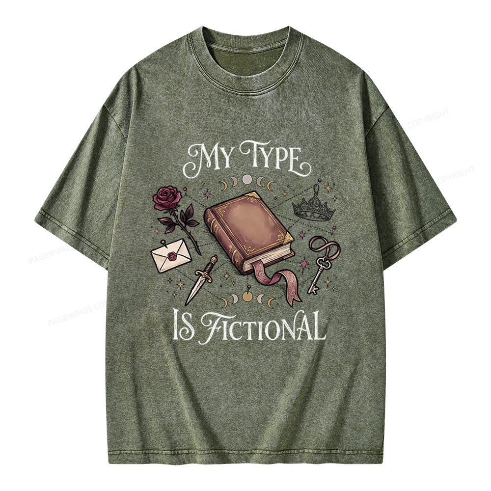 Pagewings My Type Is Fictional Unisex Washed T-shirt