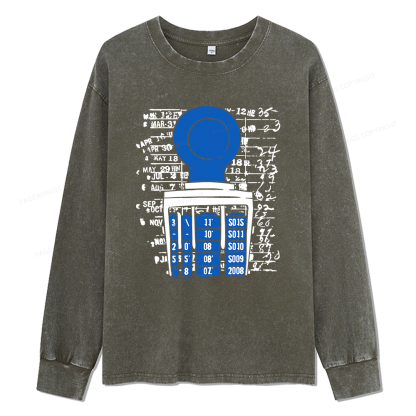 Pagewings Books Library Stamp Unisex Washed Long Sleeve T-shirt
