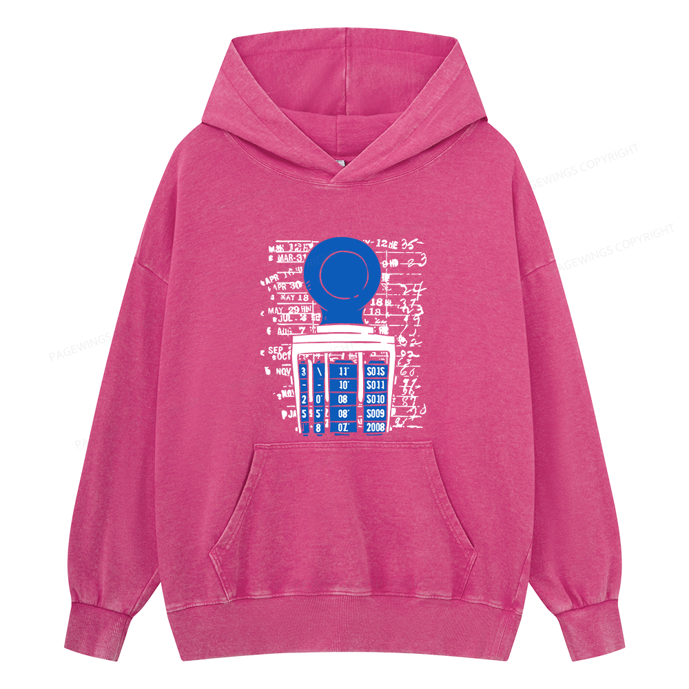 Pagewings Books Library Stamp Unisex Washed Hoodie