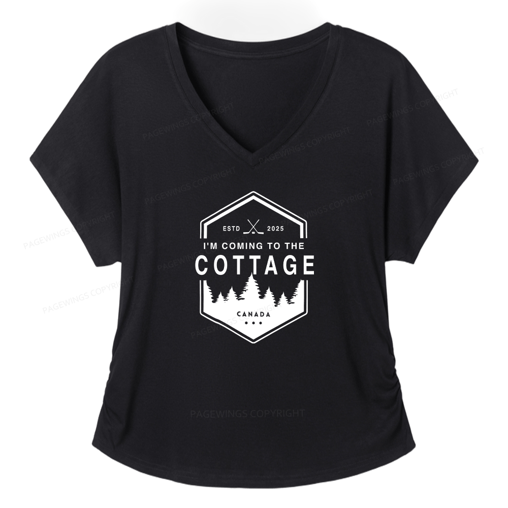 Pagewings Coming To The Cottage Soft Women's Modal V-neck T-shirt