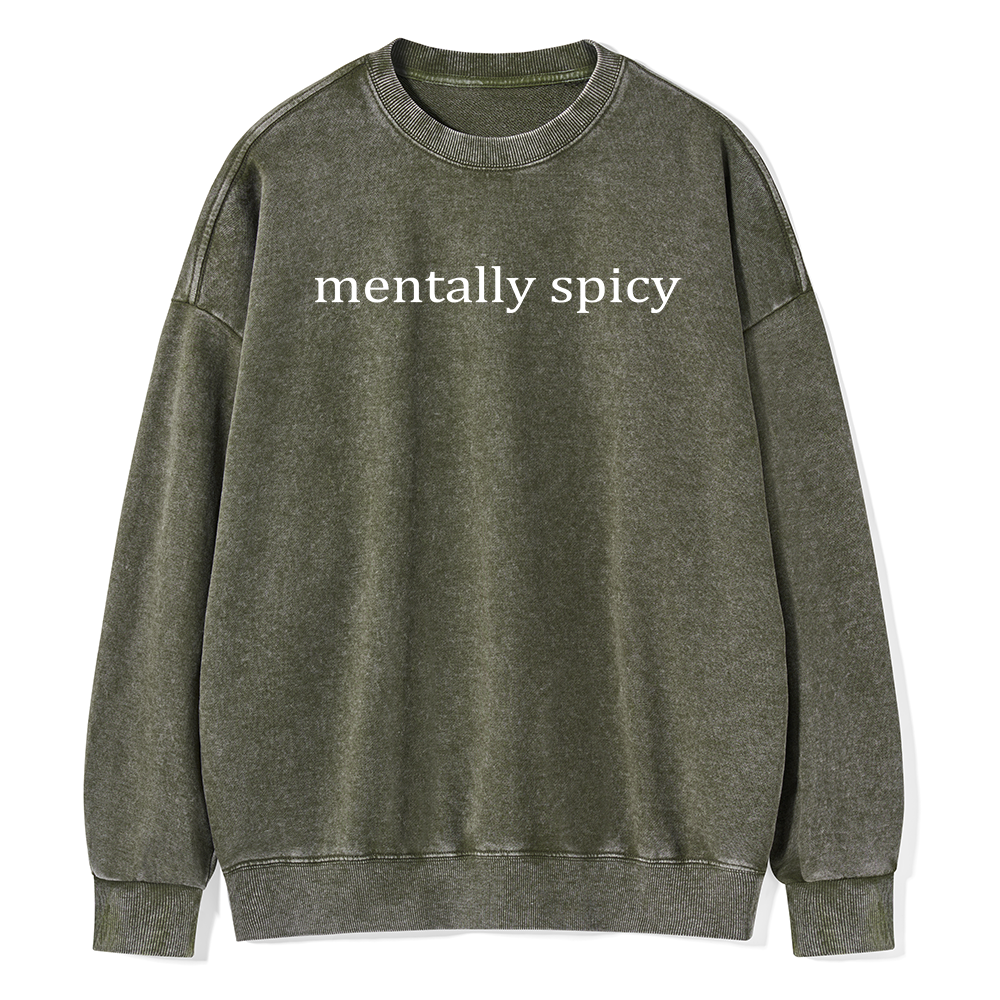 Pagewings Mentally Spicy Unisex Washed Sweatshirt