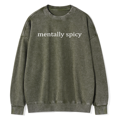 Pagewings Mentally Spicy Unisex Washed Sweatshirt