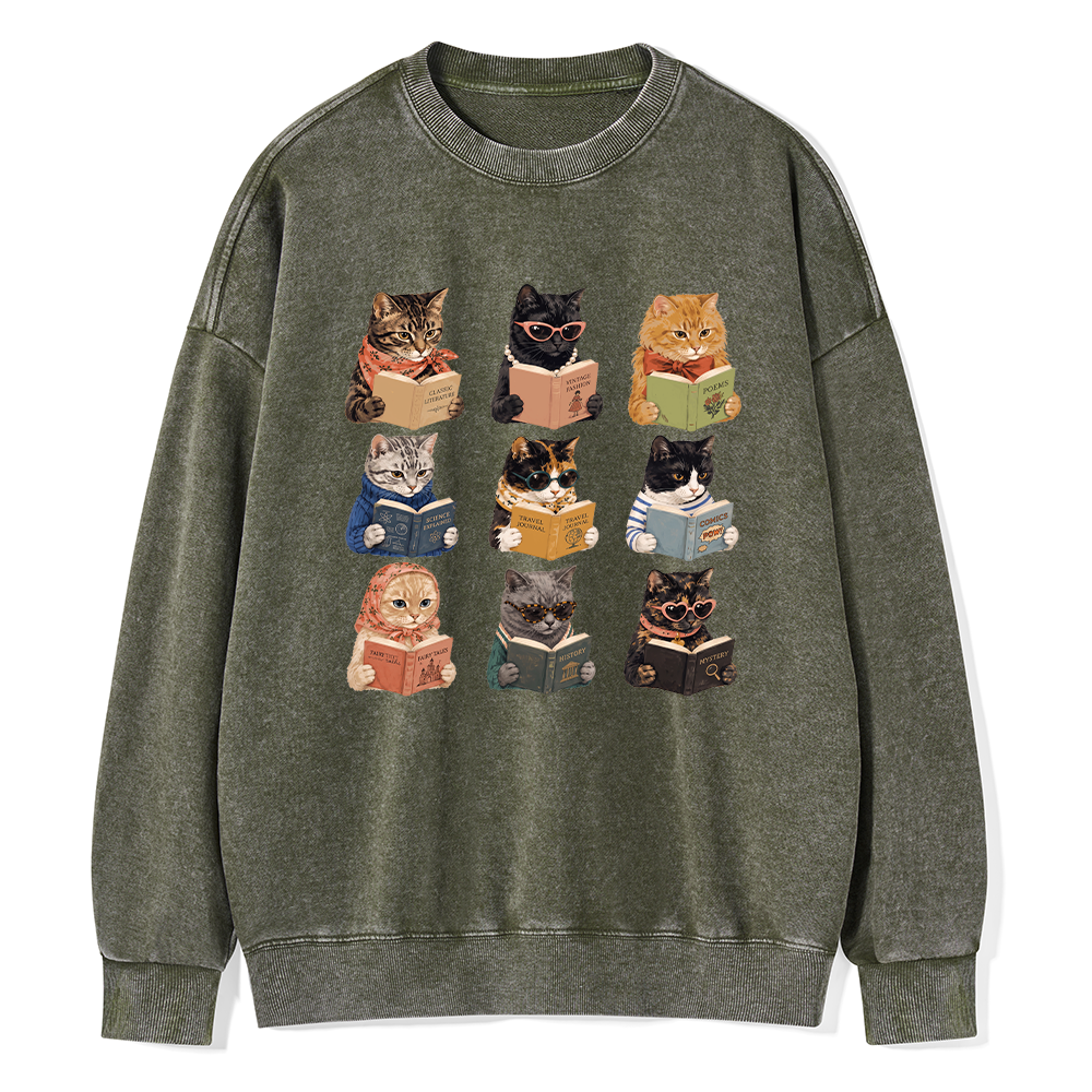 Pagewings Fashion Book Lover Unisex Washed Sweatshirt