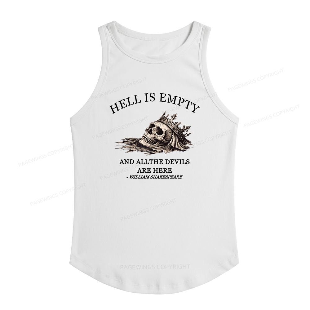 Pagewings Slim Fit Hell Is Empty And All The Devils Are Here Women's Fitted Tank Top 