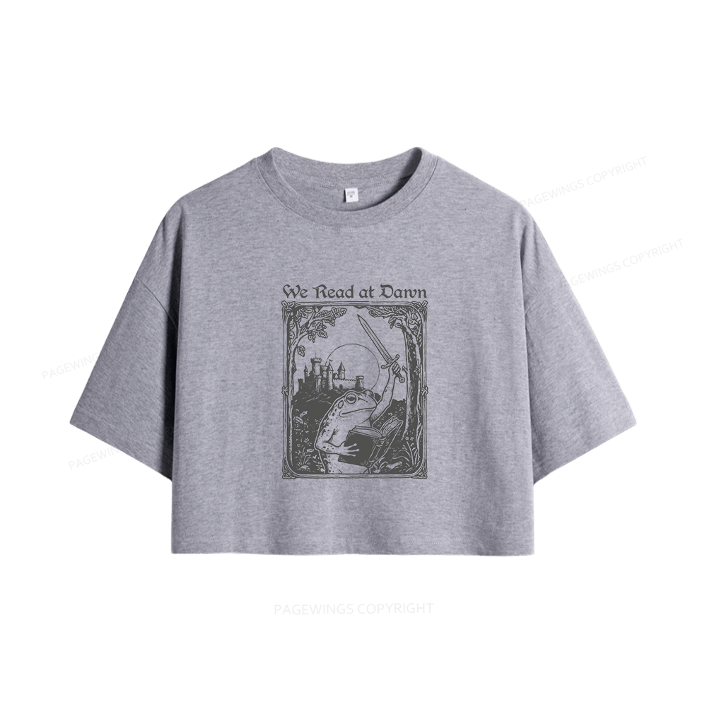 Pagewings We Read at Dawn Book Women Crop Tops