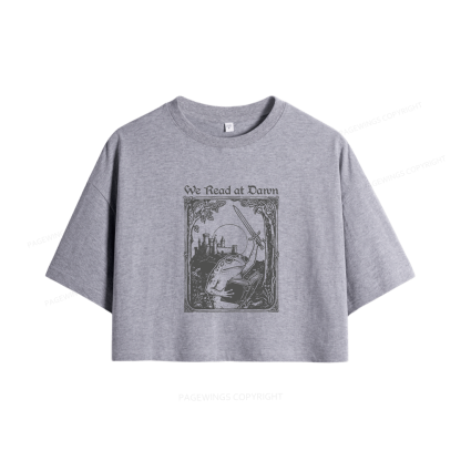 Pagewings We Read at Dawn Book Women Crop Tops