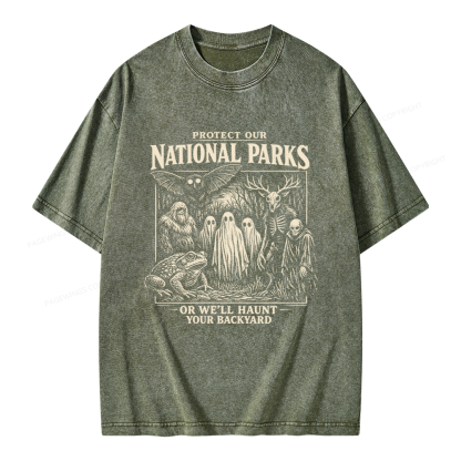 Pagewings Protect Our National Parks Unisex Washed T-shirt