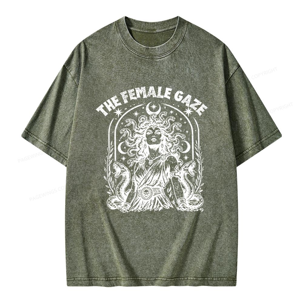 Pagewings Vintage Medusa Feminist Unisex Washed T-shirt