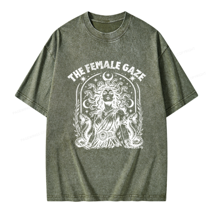Pagewings Vintage Medusa Feminist Unisex Washed T-shirt